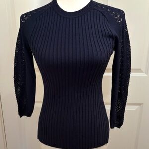 Etcetera Navy Blue 3/4 Sleeve Knit top